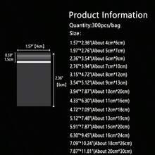 XZV 300个可重复密封塑料袋，尺寸4-30厘米，厚度0.06毫米/2.48密耳/0.00248英寸，透明拉链袋，适用于珠宝、礼品、包装、配件等多种用途。 - 300Pcs - 查看 4