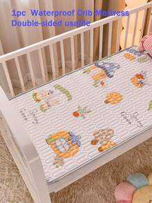 1件双面防水床垫，卡通动物印花，可折叠，适用于婴儿床/游戏区/沙发/宠物/女性/老人护理 - 彩色 - 查看 14
