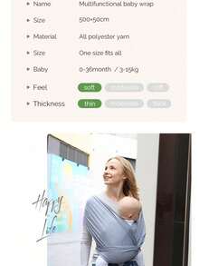 Baby Carrier Slings - Dark Gray - Knit - View 12