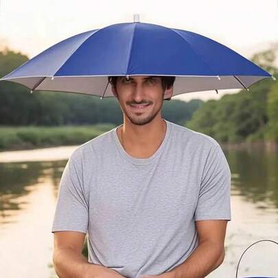 1 chiếc mũ dù, thích hợp cho cắm trại và câu cá, mũ dù có băng đô co giãn, mũ dù chống tia UV, mũ dù chống gió và mưa, thích hợp cho chơi golf, câu cá, cắm trại, làm vườn, các hoạt động trên bãi biển, chèo thuyền, du lịch và leo núi.