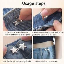 1 对可拆卸星形腰带扣，牛仔裤无缝腰部调节工具 - 无需钻孔 - 彩色 - 查看 6