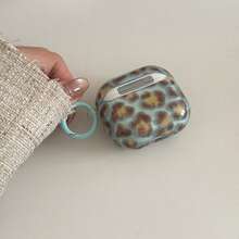 European And American Sweet Leopard Print With Hanging Ring Earphone Case Suitable For AirPods Pro 2, Cute Apple 4 Minimalist 3 New 1/2 Generation Women Earphone Case - Blue - View 5