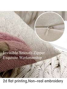 2 件装复活节主题抱枕套，印有复活节彩蛋和兔子图案，复古亚麻材质，隐形拉链封口，可机洗，家居装饰抱枕套，适用于沙发、客厅、卧室，不含枕芯 - 彩色 - 查看 4