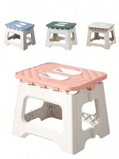 1 pieza aburete Plegable portátil con asa, Taburete de Plástico Antideslizante Reposapiés Compacto y Resistente Escalera Ligera Sillas Plegables Ideal para Baño Cocina Dormitorio Camping,portátil mini silla plegable al aire libre para adultos, silla de pesca portátil