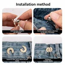 2/4/6pcs Detachable Buckle Waist Cincher, Adjustable Waist Clip-On Buckle For Jeans, Waist Shaper - Multicolor - View 12