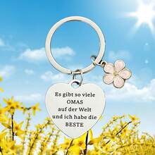 母亲节礼物个性化钥匙扣，送给最棒奶奶的母亲节礼物，奶奶生日礼物标语，休闲派对可爱街头优雅锌合金母亲节 - 銀色 - 查看 7