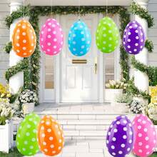Tragbare aufblasbare Ostereier Outdoor Garten Dekoration, große aufblasbare hängende Eier Ornamente, riesige PVC Kinderspielzeuge für Garten, Rasen, Party Dekoration, Geschenke (Zufällige Farbe) - Übersicht 8