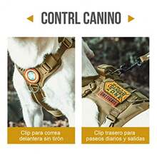 OneTigris Arnés Táctico Militar para Perros Grandes y Medianos con Asa Chaleco de Servicio Sin Tirones y Paneles de  Ajustable Diseño Ergonómico y Resistente Antidesgarro - Bronce - Ver 5