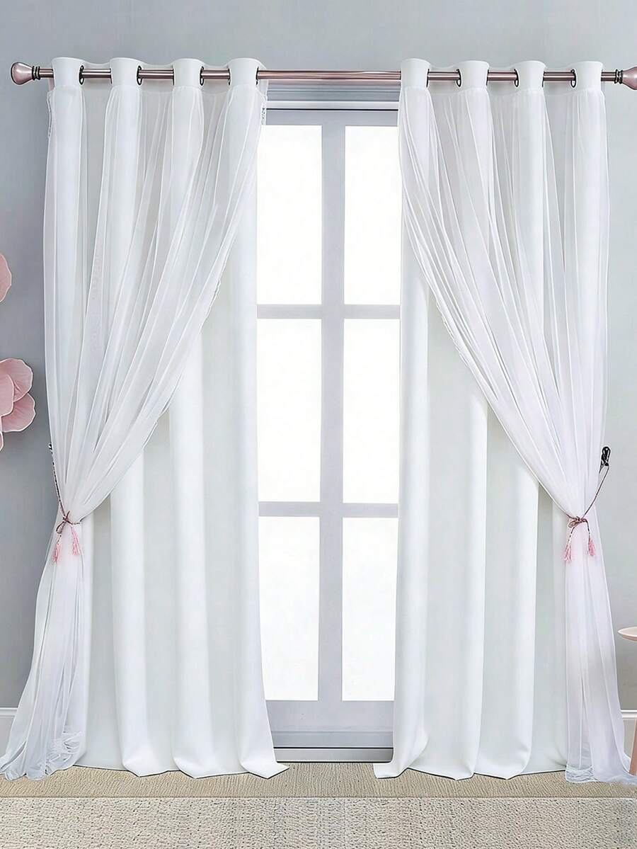 Rèm cửa hai lớp, vừa mỏng vừa cản sáng, thiết kế tối giản hiện đại, phù hợp cho phòng khách, phòng ngủ, ban công, rèm trang trí cho cửa sổ lồi.
