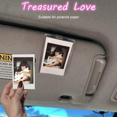 Vertical Sun Visor Photo Clip (Suitable For Film), Personalized DIY Photos, Car Decor, Couple Photos, Pet Memorial Photo Frame Storage