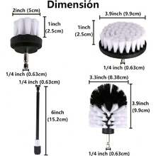 4pcs Cepillo de Taladro Eléctrico para Limpieza - de Limpieza para Detalles de Coche, Taladro de Limpiezas Drill Brush Kit para Pulir Auto, Baño, Cocina, Alfombra, Tapicería, Azulejos, Pared, Esquinas,41118990 - B+D - Ver 2
