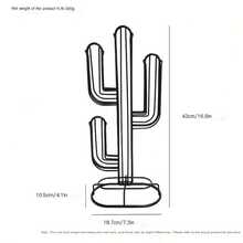 现代时尚仙人掌造型48格咖啡胶囊收纳架，适用于客厅、厨房、酒吧等场所 - 黑色 - 查看 4