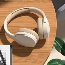 Wireless Over-Ear Bluetooth Headphones, Deep Bass Wireless Headphones With Mic, Noise Isolating, Lightweight Folding HiFi Stereo Headset For Travel/Tablet/PC/Home - 卡其色 - 查看 2