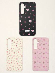 Bow-Knot 3pcs Floral & Bow Print Phone Cases, Sweet Romantic Cute Style, Compatible With IPhone 11, 17 Pro Max, 17 Pro, 15, 13 Pro Max, Galaxy, S24 Ultra, S25 Ultra - Multicolor - View 36