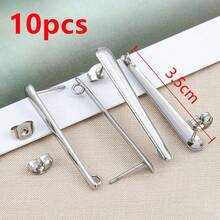 10pcs Elegant French Style Stainless Steel Women Earring Hoops, Suitable For DIY Jewelry Making - Stainless Steel Earrings - View 12