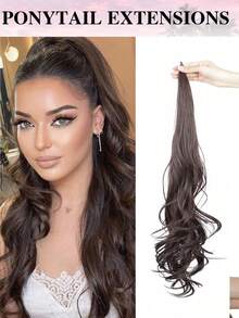 30-Inch Long Curly Ponytail Hair Extensions, Elastic Wrap-Around Ponytail Extensions, Wavy Ponytail, Synthetic Hair For Women Daily Use - Multicolor - View 14