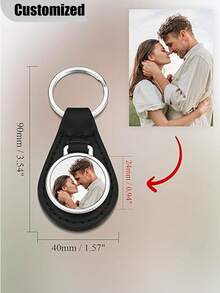 Custom Photo Leather Keychain, Custom Photo Keychain, Personalized Leather Photo Keychain, Custom Picture Keychain, Unique Photo Gift For Man, Couple Keychain, Anniversary Gift, Birthday Gift, Father's Day Gift, Mother's Day Gift - Multicolor - View 5