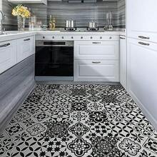 RomDeco Baldosa de Piso Adhesiva de Vinilo Blanco y  7.87 pulgadas X 7.87 pulgadas Piso Adhesivo para Cocina Baño 10 Patrones Diferentes Total 20 piezas - 20 piezas - Ver 1