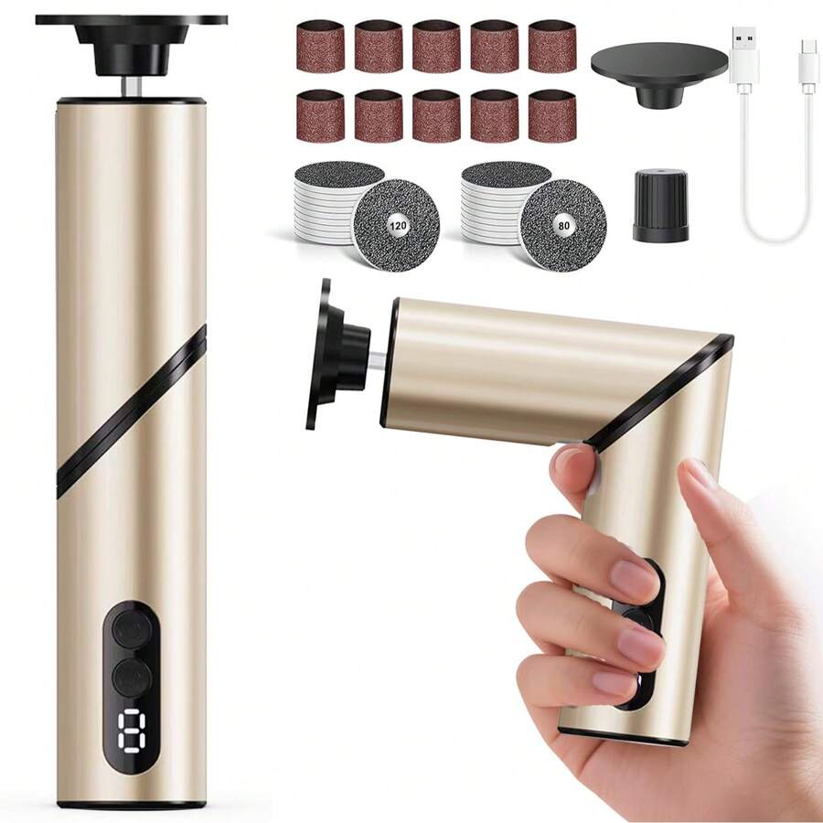 Bestselling Foldable Electric Foot Grinder, Automatic Foot File To Remove Calluses And Dead Skin, Rechargeable - FR11-gold - View 1