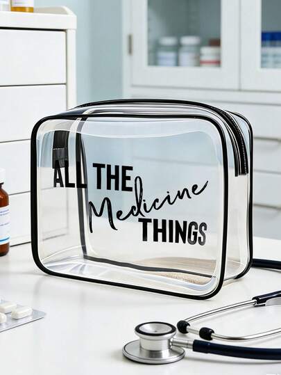 New Transparent Medical Storage Bag, Transparent Toiletry Bag, Medical Bag, Travel Essential, Portable Zipper Transparent PVC Toiletry Bag, Beach Transparent PVC Toiletry Bag, Waterproof Storage Bag, Transparent Storage Bag, Cable And USB Interface Storage Bag, PVC Cosmetic Bag Compliant With Airport Aviation Standards, Can Store Medicines, Medical Supplies, Etc.
