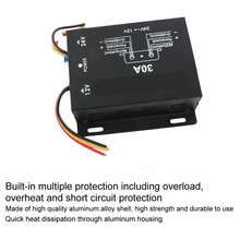 Convertidor de potencia para automóvil de 30 A, inversor reductor de 24 V a 12 V - Negro - Ver 3