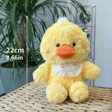 8.66 英寸可爱毛绒黄色小鸭玩偶 - 这款超级柔软的毛绒玩偶配有精致的蕾丝围兜，适合各种场合和用途。 - 彩色 - 查看 11