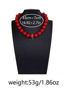 1 件时尚简约百搭圆形亚克力串珠项链，适合女士，适合节日和日常佩戴 - 串珠項鍊 - 查看 10