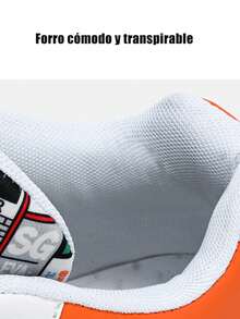 Zapatillas deportivas masculinas informales transpirables con diseño en bloques de color blanco y negro, zapatillas de baloncesto para hombre, con suela gruesa antideslizante, cómodas, con puntera redondeada, cordones, transpirables y antideslizantes, adecuadas para practicar deporte, viajar y para el uso diario. - Blanco y Negro - Ver 7