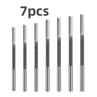 7pcs Straight Shank Chucking Machine Reamer Milling Cutter Tool,Straight Flute Reamer Machine Cutter Tungsten Carbide Lathe Machine Reame1/8" 3/16" 1/4" 5/16" 3/8" 7/16" 1/2"