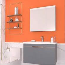 1 Roll Matte Finish Orange Wallpaper, High-End Wardrobe Sticker, Self-Adhesive, Waterproof, Mildew-Resistant Cabinet/Desk Surface Renovation, Removable Wall Decal, 15.7inX39.3/118.1/196.8in - J-Orange - View 10