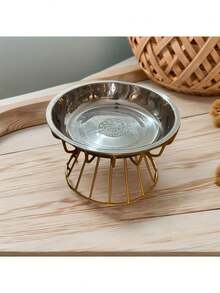 Metal Stand Cat Raised Feeder Bowl, Pet Food & Snack Elevated Feeding Tray, Small Cats & Dogs Dining Dish, Suitable For Max 16cm Diameter (Bowl Not Included) - Multicolor - View 3