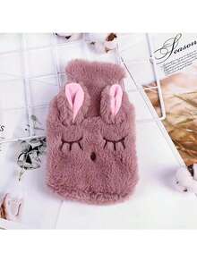 2 piezas Botella de agua caliente de conejo de peluche de dibujos animados, bolsa de agua caliente para bebé, calentador de manos portátil mini para estudiantes - Talla única - Ver 15