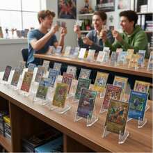 10pcs/20pcs/30pcs Acrylic Card Display Stands, Sports Card Holders, Trading Card Racks, Rating Card Displays, Baseball Card Stands, Card Storage Racks, Tarot Coin Sports Card Holders, 2.2 Inch Height - 1 - View 2