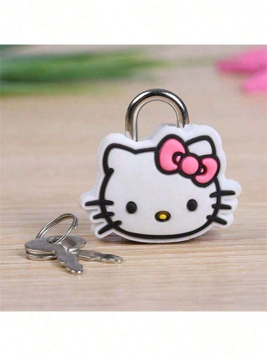 Sanrio 1/Piece Hello Kitty Chain Mini Lock, Cute Melody Cartoon Multifunctional Luggage Lock, Suitable For Suitcases, Drawers And Diaries, Perfect Birthday Gift, Valentine's Day, Wedding, Travel Accessories, Back To School Season - Multicolor - View 1