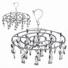 Estante de secado de ropa con 24 clips colgador para calcetines ropa interior sujetadores colgar hierbas ropa para secar - Gris (2 piezas) - Ver 7