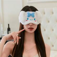 SANRIO 1 件装肉桂卷毛绒睡眠眼罩 - 可爱卡通设计，柔软遮光罩，适合各种浅棕色眼睛，兼具美观与实用性，蓬松舒适，生日礼物、情人节礼物、婚礼礼物、酒店礼物、节日派对礼物、旅行配件，失眠患者的理想之选 - 卡通 - 查看 9