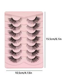 7 Pairs New Cat Eye Lashes Natural Long Lashes Winged End Eye Elongated Eyelashes Foxy Eye Look Faux Mink Eyelashes Makeup Strip Lashes,Lashes,Eyelashes,Fake Lashes - Black - View 4