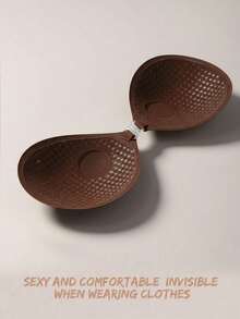 女士棕色/黑色无肩带聚拢文胸，前扣式，针织面料，可重复使用，自带粘性。 - 彩色 - 查看 6