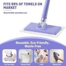 Mopa pequeña, mopa desechable sin contacto, mopa plana de fácil limpieza para espacios pequeños, usa toallas faciales desechables, reemplazo sin manos - A - Ver 4