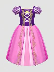 Váy công chúa tay ngắn bong bóng cho cô gái trẻ có trang trí nơ - Nhiều màu - Xem 2