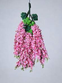 6/12/24件装人造紫藤花环，3.75英尺丝绸紫藤花环，仿真悬挂花卉，适用于婚礼、花园、墙面装饰 - 粉色 - 查看 16