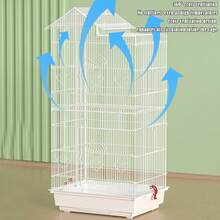 Jaula Extra Alta de 100 cm para Loros, Cacatúas y Agapornis - Aviario Multinivel con Malla de Alambre Soldado, Amplio Área de Vuelo, Base Robusta - Ideal para Hogar, Veterinaria o Cría - Fácil Montaje y Limpieza, Diseño Elegante, Construcción Duradera, Hábitat para Aves, Amantes de las Aves - H - Ver 6