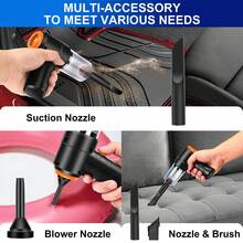 便携式无线车载家用吸尘器，二合一吹吸功能，家用车载清洁工具，清洁小工具 - 黑色 - 查看 6