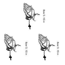 1/2/3pcs Black & White Praying Hand Pattern Heat Transfer Stickers, Suitable For DIY T-Shirts, Jeans, Hoodies, Bags, Pillows (Mixed Colors), Holiday Crafts, Durable Decorative Stickers, Clothing Embellishment, Party Decoration - L+S - View 5