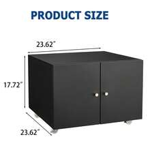 Metal Printer Stand With File Storage Cabinet, Printer Cabinet File Cabinet On Wheels With Door And Adjustable Shelf, Printer Table Stand For Home Office - Black 60x60x45cm - View 7