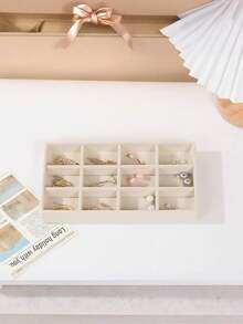 9/1 chiếc Khay đựng trang sức bằng nhung cao cấp có thể xếp chồng lên nhau - Không có lớp nhung phủ - Bền chắc - Khay/Giá đỡ trang sức có thể xếp chồng lên nhau, hộp đựng đồ trang sức trang nhã cho bông tai, nhẫn, dây chuyền và các loại trang sức khác - Giúp bạn sắp xếp trang sức một cách thời trang - Nhiều màu - Xem 21