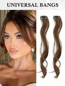 2pcs Side Bangs Clip-On Bangs With Long Sideburns, Clip-In Bangs With Synthetic Long Dragon Whisker Bangs, 12 Inches - Multicolor - View 18