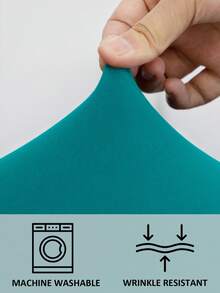 1件纯色现代简约弹力涤纶沙发套，可拆卸机洗，适用于客厅、餐厅、书房、卧室、家居等场所。 - 孔雀藍 - 查看 5