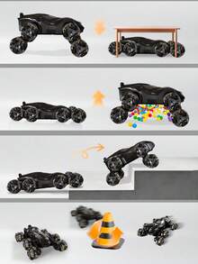 1pc 2026 New Remote Control Batmobile Stunt Car, 2.4Ghz Avengers RC Stunt Car With 8-Wheel Tricks, Multi-Function Controllable Tire Steering, Auto Demo Mode, LED Cool Car Lights Batmobile Toy - Multicolor - View 8