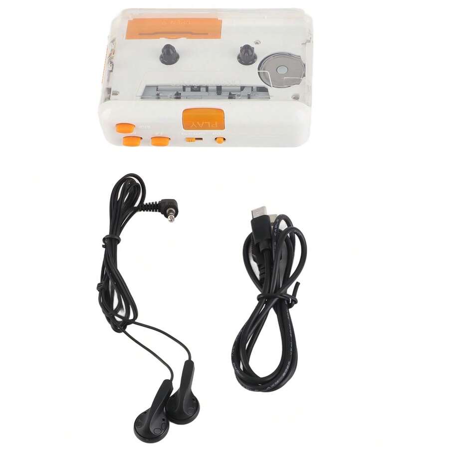 Reproductor De Casete Convertidor De Cintas Usb A Mp3 - Naranja - Ver 1